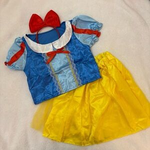 NWT Snow White Princess Dress Up Costume 3 pc set satin tulle skirt top bow